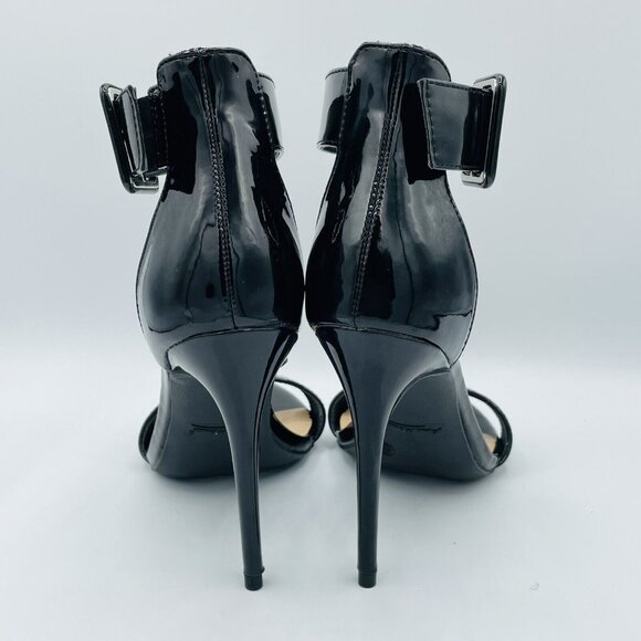 Anne Michelle Heels Womens Size 6.5 Black Anomaly Open Toe Ankle Strap Stiletto - Picture 7 of 11